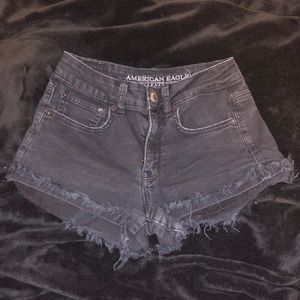 American Eagle Black Shorts Hi Rise Festival